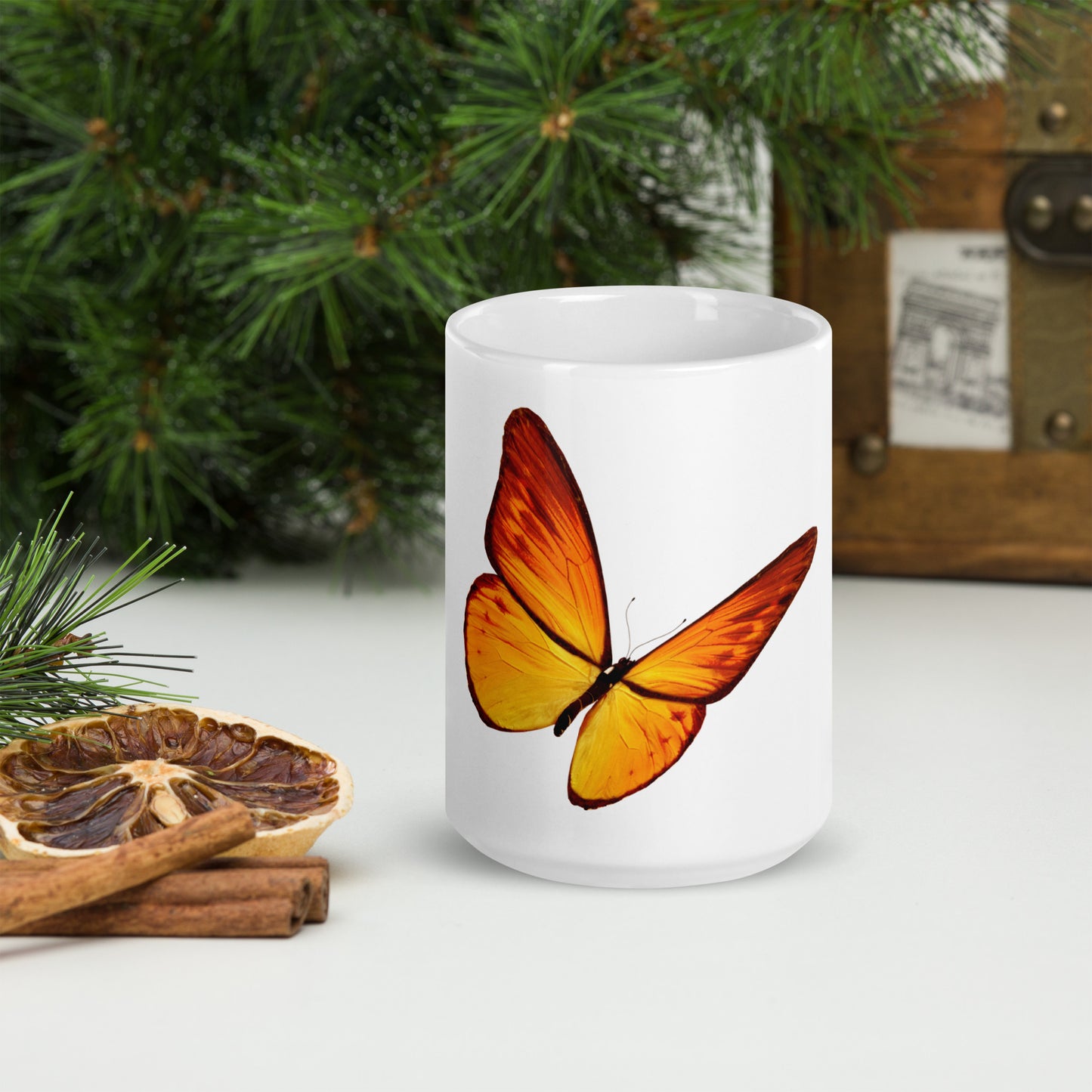 Butterfly Yellow mug